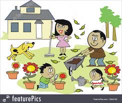 A simple garden plan to feed a family. People Family In Garden Cartoon Stock Illustration I2644139 At Featurepics