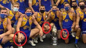 Two west coast eagles players were left covered in blood after a jaw on jaw head clash that could be heard from 100m away. Afl 2021 West Coast Eagles Derby Win Over Fremantle Juvenile Act Circle Game Right Wing Symbol Post Game Photo Daily Telegraph