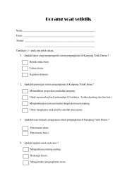 Please fill this form, we will try to respond as soon as possible. Borang Soal Selidik Geografi Docx