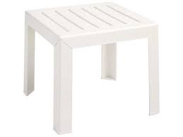 Grosfillex Bahia Resin White 16 Wide Square End Low Table Ct052004 Low Tables Table Patio Table