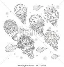 Snowy mountain country free adult coloring page for winter. Hot Air Balloon Adult Vector Photo Free Trial Bigstock