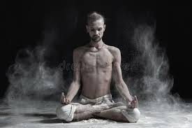 Sporty Serene Young Man Meditating Sitting In Cross Legged Yoga Lotus Pose Padmasana With Palms In Mudra Meditation Pose Drawing Lotus Pose Meditation Photos