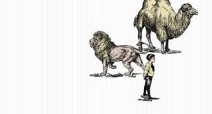 Into the land of trouble and anguish, from where come the young. The Camel The Lion And The Child At The Office