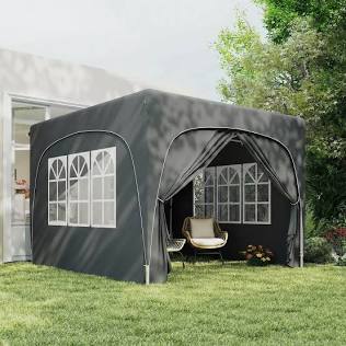 Outsunny pop-up garden gazebo with side walls, AI generated
