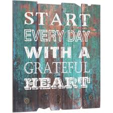 Maybe you would like to learn more about one of these? Stonebriar Rustic Wooden Turquoise Painted Grateful Heart Wall Art With 3 Decorative Hooks Walmart Com Walmart Com