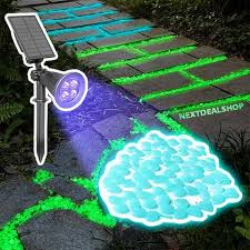 Glow In The Dark Pebbles Solar Powered Led Blacklight Combo Set In 2020 Black Light Solar Power Solar