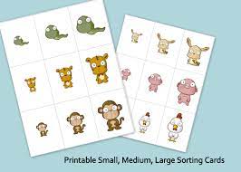 Printable Small Medium Large Animals Sorting Cards Large Animals Shapes Preschool
