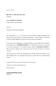 Sample Letter Of Intent Scholar Application Renewal Working Student