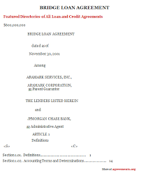 Sample restaurant loan contract template. Bridge Loan Agreement Download Pdf Word Agreements Org