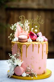 Rose Gold Pink 18th Birthday Cake Ideas Female Pink And Gold Drip Cake 21st Birthday Cakes 19th Birthday Cakes Girl Cakes