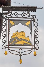 tarasp kanton graubunden zwitserland shop signs pub signs neon signs