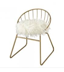 You can tie a room's decor together with accent chairs or imagine yourself cozying up in one of our comfortable armchairs. Gold Frame White Fluffy Faux Fur Seat Accent Chair