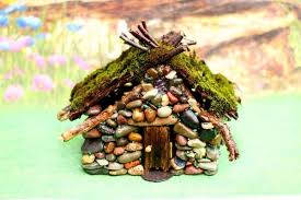 Fairy gardens have been all the rage, and the little furniture and houses that go into them, but the idea predates all this fancy paraphernalia and you can make yours from scavenged materials. Diy Pebble Fairy House Tutorial Sewing Bee Fabrics