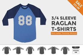 Download 3 4 Sleeve Raglan Shirt Mockups Shirt Mockup Clothing Mockup T Shirt Photo