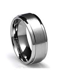 Cavalier Jewelers Mens Wedding Band In Titanium 8mm Ring With Flat Brushed Top And Polished Wedding Ring Bands Titanium Wedding Rings Titanium Rings For Men