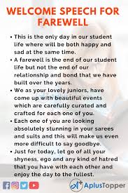 For summer picnics or birthday parties, there are silly outdoor party games that seniors often enjoyed playing. Welcome Speech For Farewell Best Farewell Speech For Students And Children In English A Plus Topper