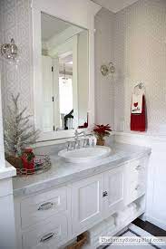 Christmas Powder Bathroom 12 Days Of Holiday Homes The Sunny Side Up Blog Christmas Bathroom Christmas Bathroom Decor Holiday Bathroom