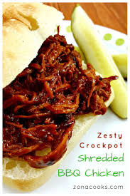 Zesty Crockpot Shredded Bbq Chicken Is A Great Twist On Basic Barbecue Chicken It S As Shredded Bbq Chicken Crockpot Shredded Bbq Chicken Bbq Chicken Recipes