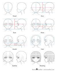 Clean up the shape structure lines and add some of the very small details like hints of the feathers in the areas where the feathers tend to stick out. How To Draw An Anime Girl S Head And Face Animeoutline