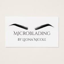Custom logo modern minimalist white or any color business card. Microblading Eyebrows Tattoo Permanent Makeup Business Card Zazzle Com Makeup Business Cards Microblading Permanent Makeup