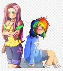My little pony stickers 4 sheet stickers pack. Human Fluttershy And Rainbow Dash Rainbow Dash Fan Art Human Free Transparent Png Clipart Images Download