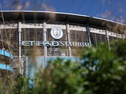Manchester City players during a Premier League match