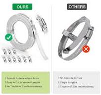 Amazon.com: Homanu Hose Clamp, DIY 20 FT Metal Strapping with Holes + 9  Fasteners, Hose Clamps Stainless Steel, Large Adjustable Worm Gear Hose  Clamps ...