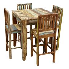 Great for your home patio, restaurant or pub seating. Appalachian Rustic Reclaimed Wood High Bar Table Chair Set