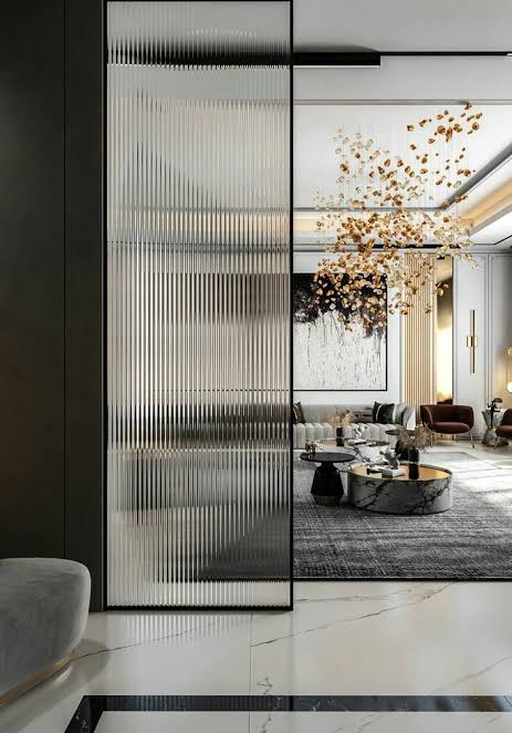 Aquatex Obscure Glass Living Room Partition Door