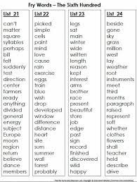 Printable list of 40 1st grade sight words, along with ideas for practicing these words at home or at school. Frys Sixth 100 Words Word Family Reading First Grade Sight Words Fry Words