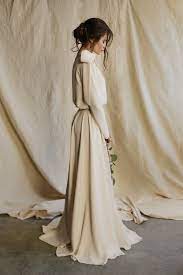 Simple Wedding Dress Two Piece Gown Minimalist Beach Modern Etsy Beige Wedding Dress Simple Wedding Dress Casual Two Piece Wedding Dress