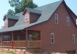 Exterior log cabin siding is a natural solid wood siding that is used to match or complete an existing wooden building made of usual round or squared logs, or can make your home look to log structures having been converted into a log cabin. Log Cabin Vinyl Siding Continental Siding