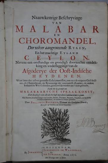 Sold at Auction: Philippus Baldaeus: boek 'Naauwkeurige beschryvinge van Malabar, Choromandel en Ceylon', 1672 (33x22