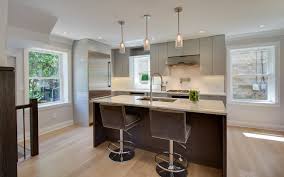 gloss gray contemporary kitchen with