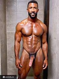 Big Black DILF Blowjob Fitness Hunk - Juicy Tanned Naked Fit Man with Huge  D**k | Pornify – Generate AI Porn