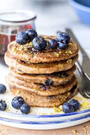 Vegan Blueberry Pancakes Lazy Cat Kitchen Recipe Vegan Blueberry Pancakes Vegan Blueberry Blueberry Protein Pancakes