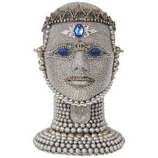 Silver Metallic Android Bust by W. Beaupre For Sale at 1stDibs