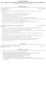 call center director resume sample