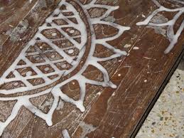 Lakshmi Puja The Serious Butterfly Alpana is an auspicious symbol and is designed on durga and laxmi puja. lakshmi puja the serious butterfly