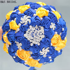 Check spelling or type a new query. H S Bridal Blue And Yellow Wedding Flowers Crystals Bridal Bouquets Artificial Wedding Bouquets Buque De Noiva 2020 Wedding Bouquets Aliexpress
