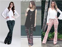 Calça Estampada Preta E Branca Como Usar Calca Flare Estampada A Calca Estampada Chama A Atencao Totalmente Para O Quadril Por Isso A Melhor Combinacao Para Calca Flare Roupa De Fim De Semana Looks