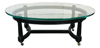 Accent your living room with a coffee, console, sofa or end table. Vintage Oval Glass Top Black Wood Coffee Table Chairish