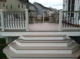 An Azek Deck With Trex Railings With Baroque Balusters Lighting Is Low Voltage Led Lighting D Deck Designs Backyard Building A Deck Outdoor Deck Decorating
