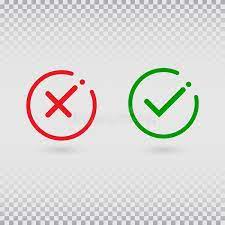 Cancel Decline Check Marks Set On Transparent Background Yes Or No Accept And Spon Transparent Set Accep Transparent Background Red Cross Background