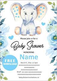 Free baby boy shower printables : Free Printable Elephant Baby Shower Invitations Elephant Baby Shower Invitations Boy Baby Shower Invitations Templates Free Printable Baby Shower Invitations