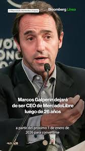 Marcos Galperin dejará la dirección de Mercado Libre a partir de 2026 y  luego de 26 años al frente de la compañía más valiosa de América Latina.  ¿Quién lo sucederá? Conoce los detalles en el enlace de ...