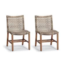 Isola Side Chair In Natural Finish Set Of Two Frontgate Side Chairs Dining Side Chairs Outdoor Dining Chairs