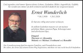 Traueranzeigen von Ernst Wunderlich