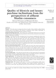 We recruit the best legal brains from unsolicited emails and other information sent to zain & co. Pdf Quality Of Lifestyle And Luxury Purchase Inclinations From The Perspectives Of Affluent Muslim Consumers