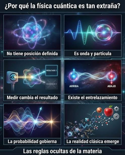 La mecánica cuántica no es rara porque esté mal. Es rara porque nuestro  cerebro evolucionó para el mundo cotidiano. En el mundo cuántico, las  partículas no siguen trayectorias claras y el azar